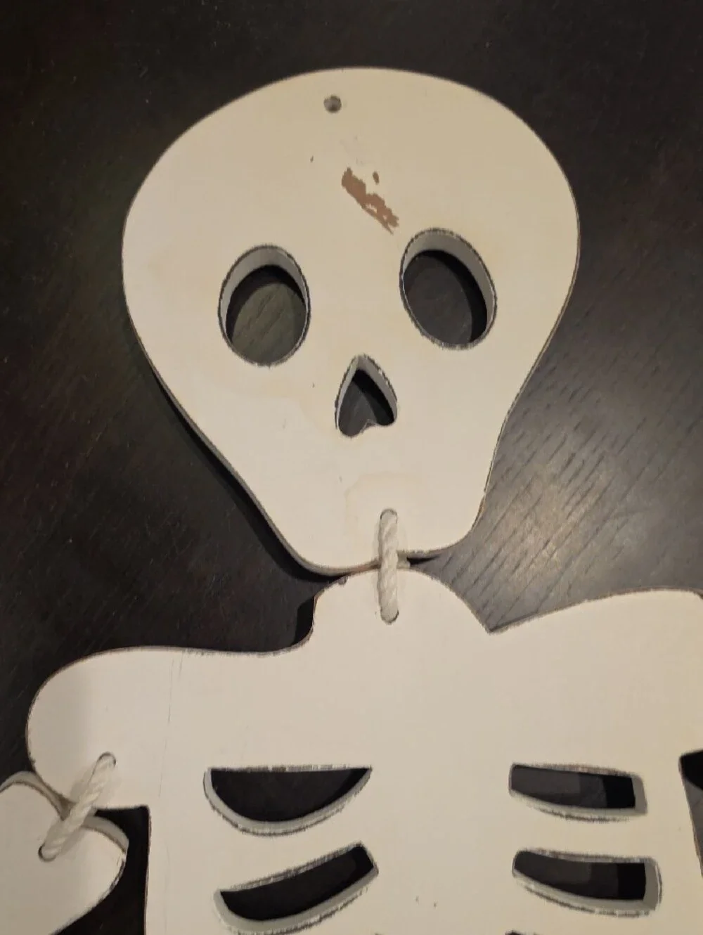 Halloween White Wooden Hanging Skeleton, 27